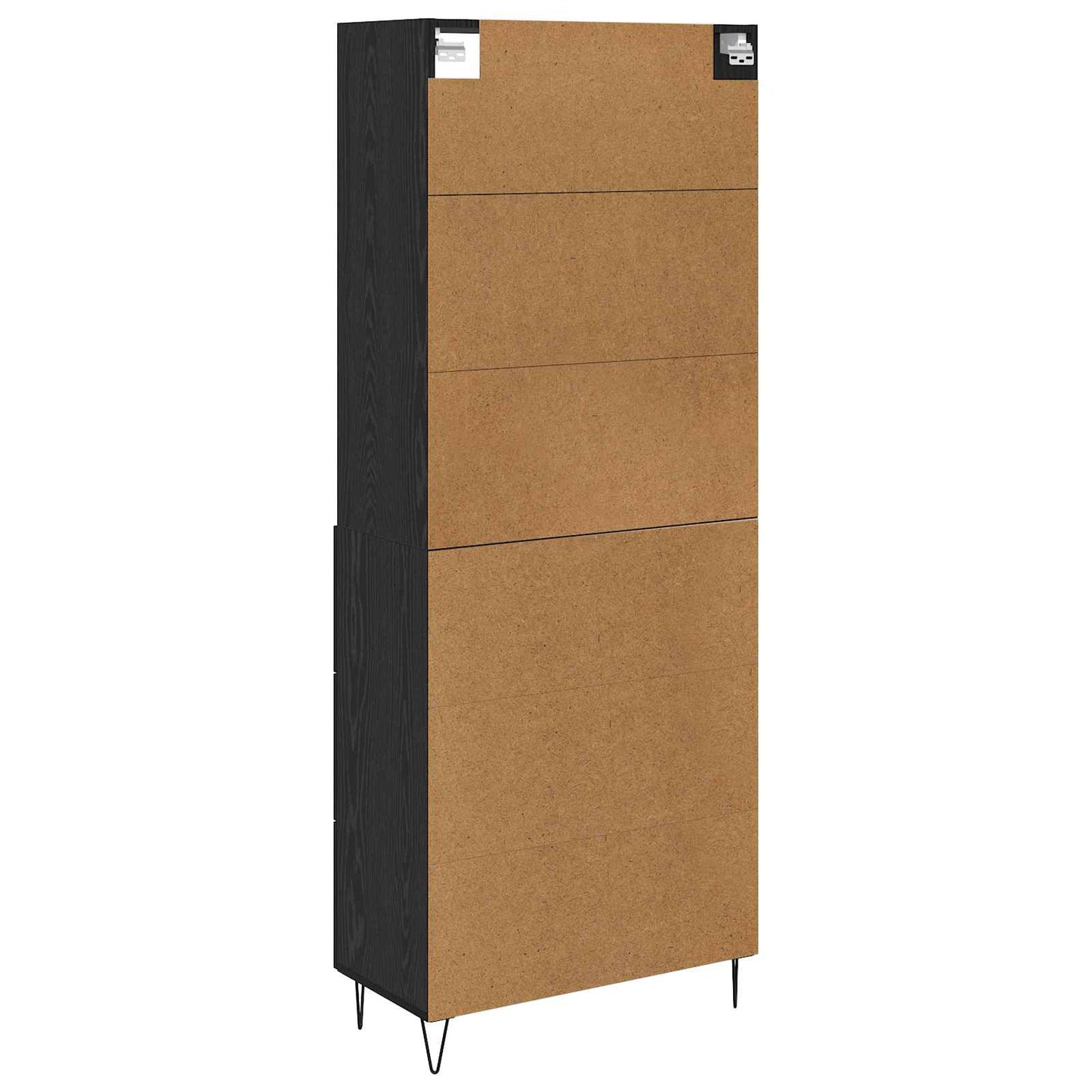 Highboard 2 stk. Schwarz Eichen-Optik 69,5 x 34 x 180 cm