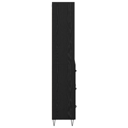 Highboard 2 stk. Schwarz Eichen-Optik 69,5 x 34 x 180 cm
