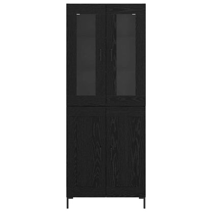 Highboard 2 stk. Schwarz Eichen-Optik 69,5 x 34 x 180 cm