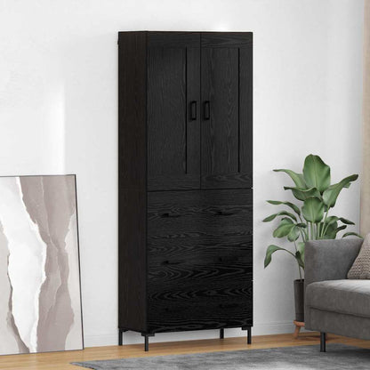 Highboard 2 stk. Schwarz Eichen-Optik 69,5 x 34 x 180 cm