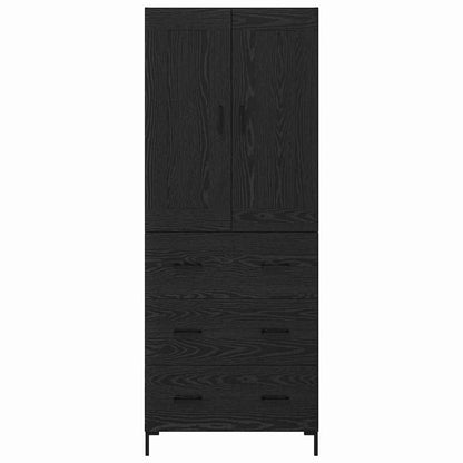 Highboard 2 stk. Schwarz Eichen-Optik 69,5 x 34 x 180 cm