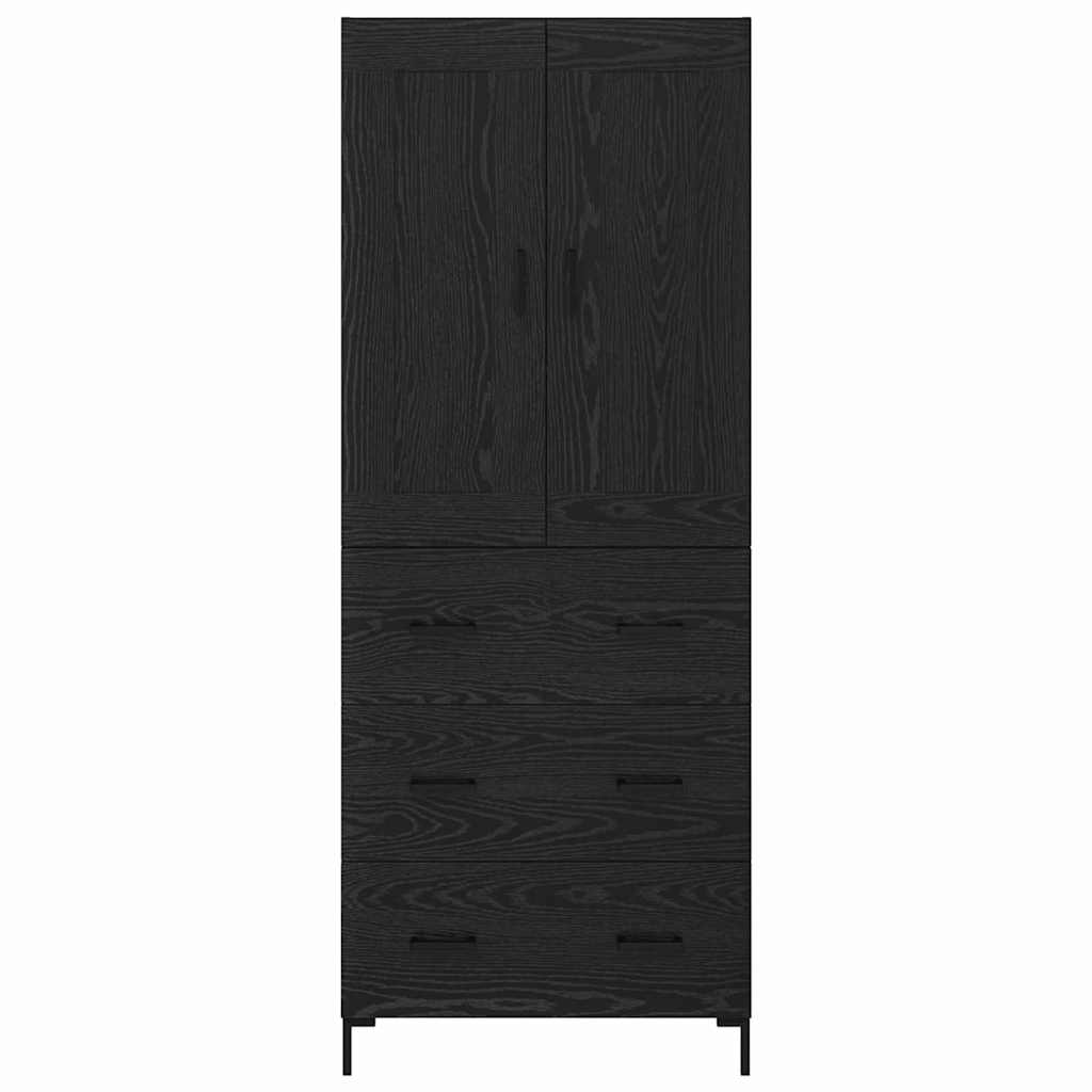 Highboard 2 stk. Schwarz Eichen-Optik 69,5 x 34 x 180 cm