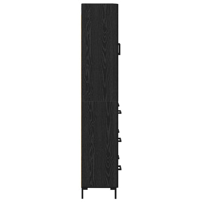 Highboard 2 stk. Schwarz Eichen-Optik 69,5 x 34 x 180 cm