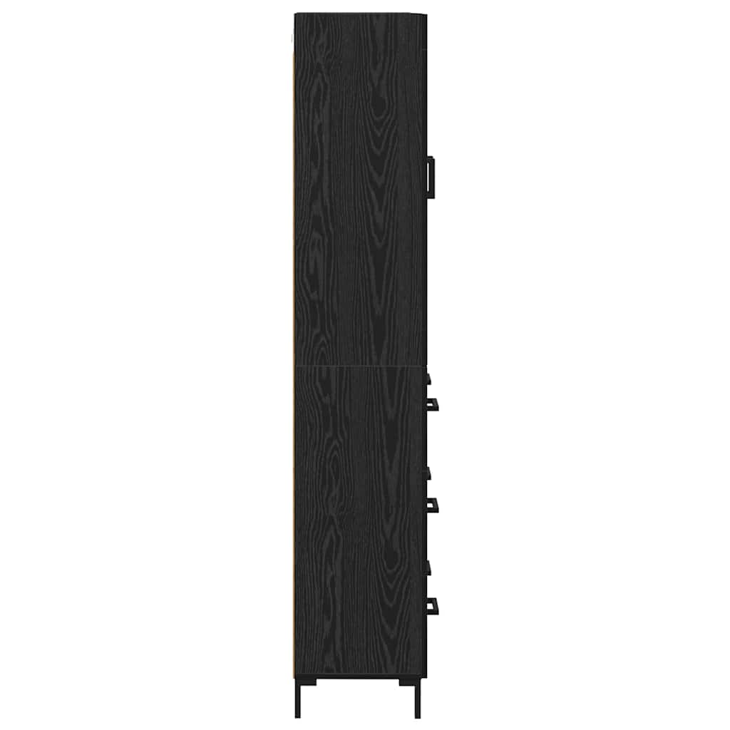 Highboard 2 stk. Schwarz Eichen-Optik 69,5 x 34 x 180 cm