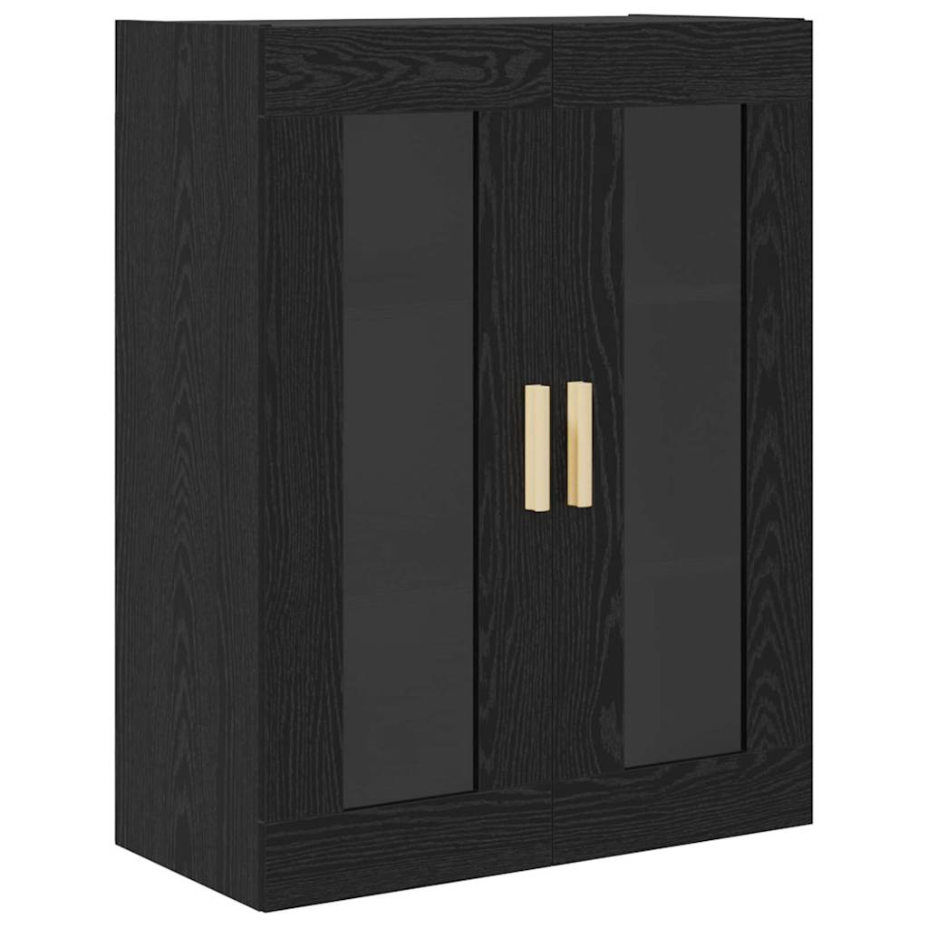 Highboard Schwarz Eichen-Optik 69,5 x 34 x 180 cm Holzwerkstoff