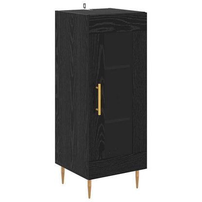 Highboard 2 stk. Schwarz Eichen-Optik 34,5 x 34 x 180 cm