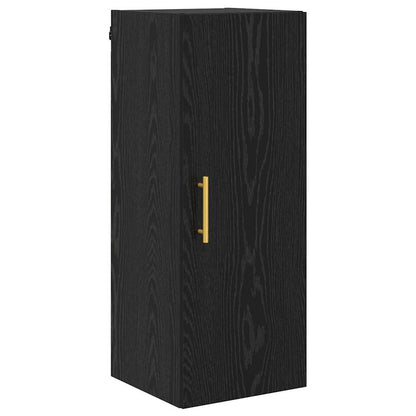 Highboard 2 stk. Schwarz Eichen-Optik 34,5 x 34 x 180 cm