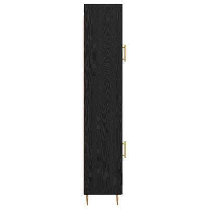 Highboard 2 stk. Schwarz Eichen-Optik 34,5 x 34 x 180 cm