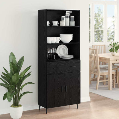 Highboard 2 Stk. Schwarz Eichen-Optik 69,5 x 34 x 180 cm