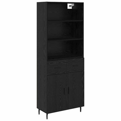 Highboard 2 Stk. Schwarz Eichen-Optik 69,5 x 34 x 180 cm
