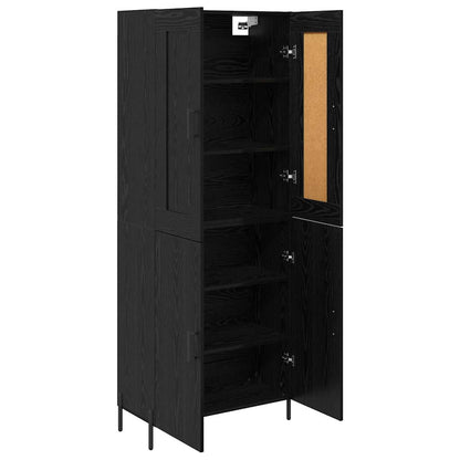 Highboard 2 Stk. Schwarz Eichen-Optik 69,5 x 34 x 180 cm
