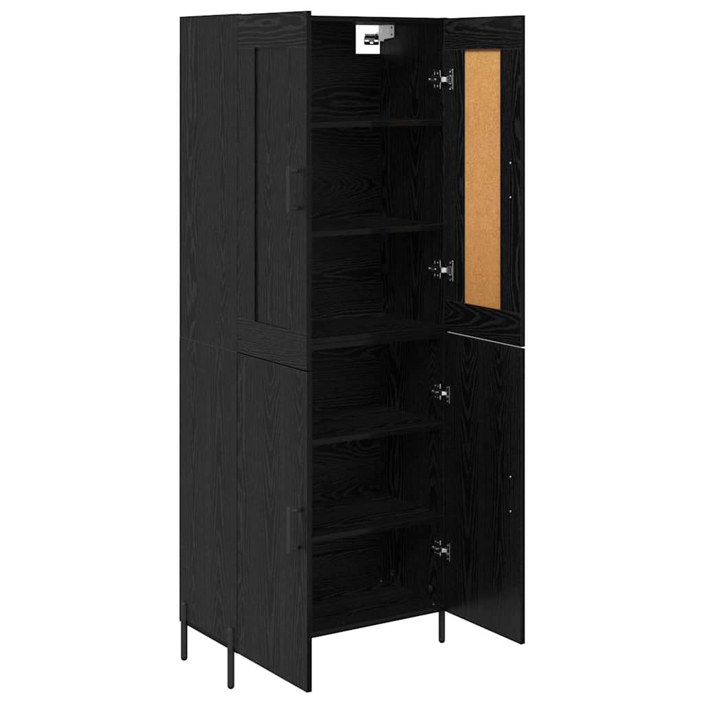 Highboard 2 Stk. Schwarz Eichen-Optik 69,5 x 34 x 180 cm