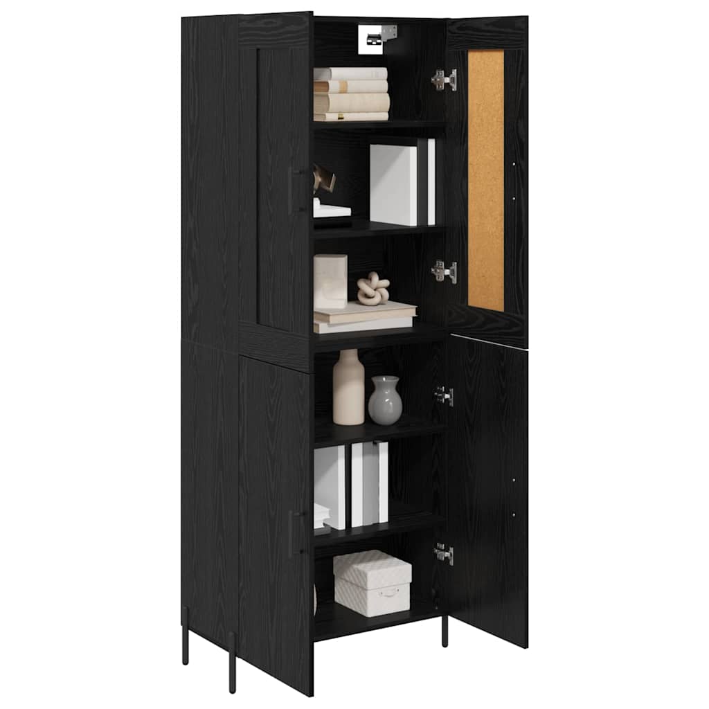 Highboard 2 Stk. Schwarz Eichen-Optik 69,5 x 34 x 180 cm