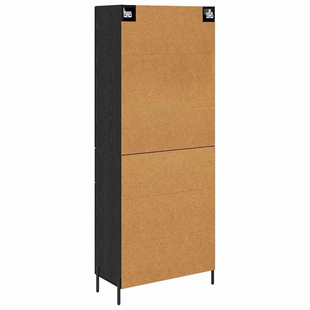 Highboard 2 pcs Schwarz Eichen-Optik Holzwerkstoff