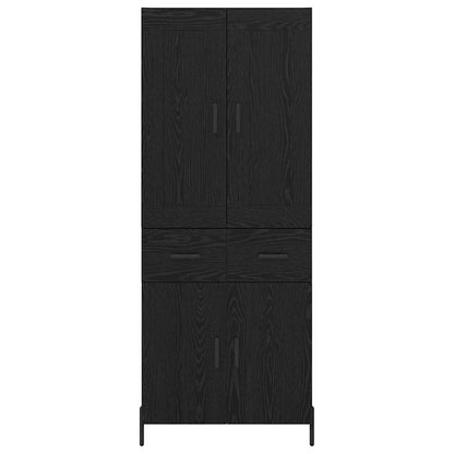 Highboard 2 Stk. Schwarz Eichen-Optik 69,5 x 34 x 180 cm