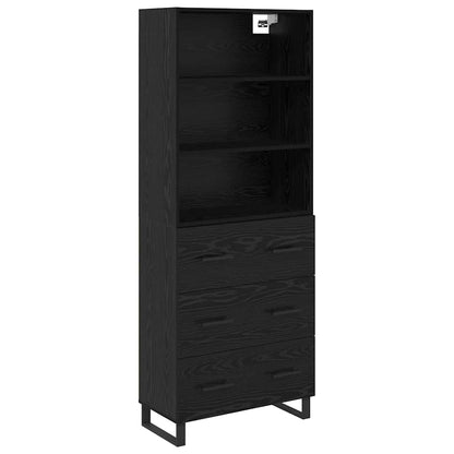 Highboard 2 stk. Schwarz Eichen-Optik 69,5 x 34 x 180 cm