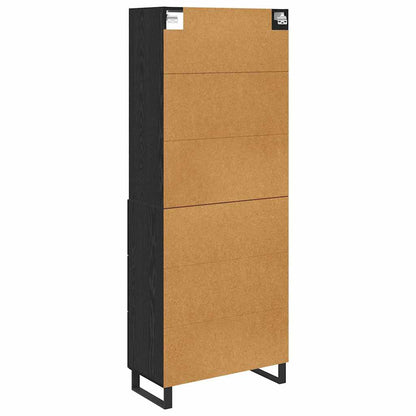 Highboard 2 stk. Schwarz Eichen-Optik 69,5 x 34 x 180 cm