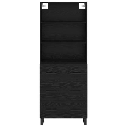Highboard 2 stk. Schwarz Eichen-Optik 69,5 x 34 x 180 cm
