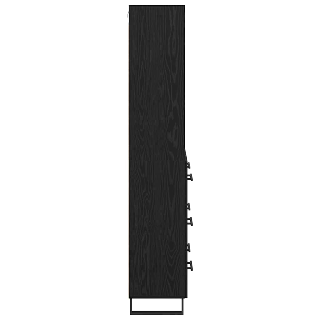 Highboard 2 pcs Schwarz Eichen-Optik Holzwerkstoff