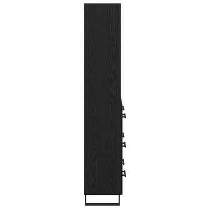 Highboard 2 stk. Schwarz Eichen-Optik 69,5 x 34 x 180 cm
