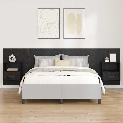 Kopfteil mit Schrank 3 Stk. Schwarz Eichen-Optik Holzwerkstoff