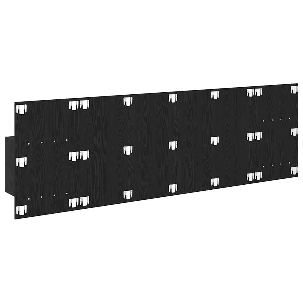 Kopfteil mit Schrank 3 pcs Schwarz Eichen-Optik Holzwerkstoff