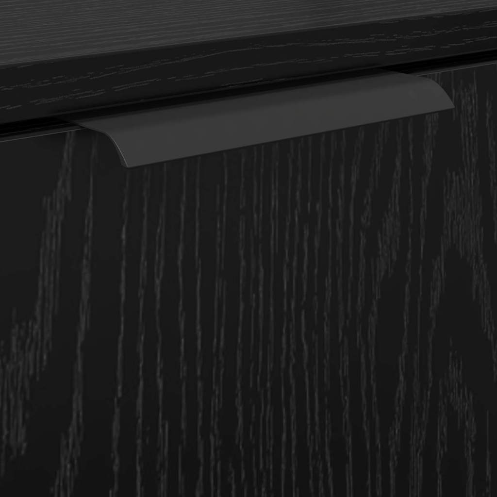 Badezimmerschrank-Set 2 pcs Schwarz Eichen-Optik Holzwerkstoff