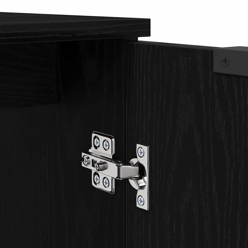 Badezimmerschrank-Set 2 pcs Schwarz Eichen-Optik Holzwerkstoff