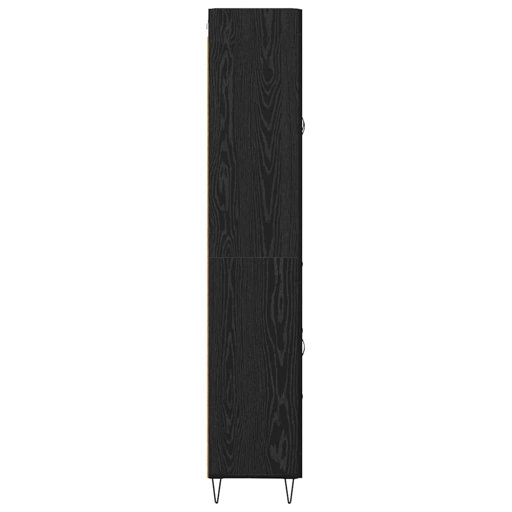 Highboard Schwarz Eichen-Optik 69,5 x 34 x 180 cm Holzwerkstoff