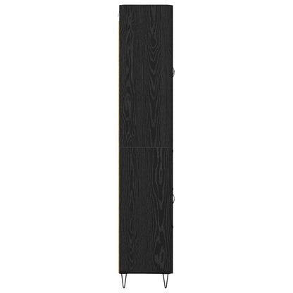 Highboard Schwarz Eichen-Optik 69,5 x 34 x 180 cm Holzwerkstoff