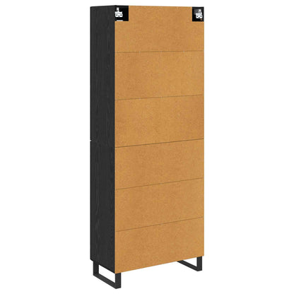 Highboard 2 stk. Schwarz Eichen-Optik 69,5 x 34 x 180 cm