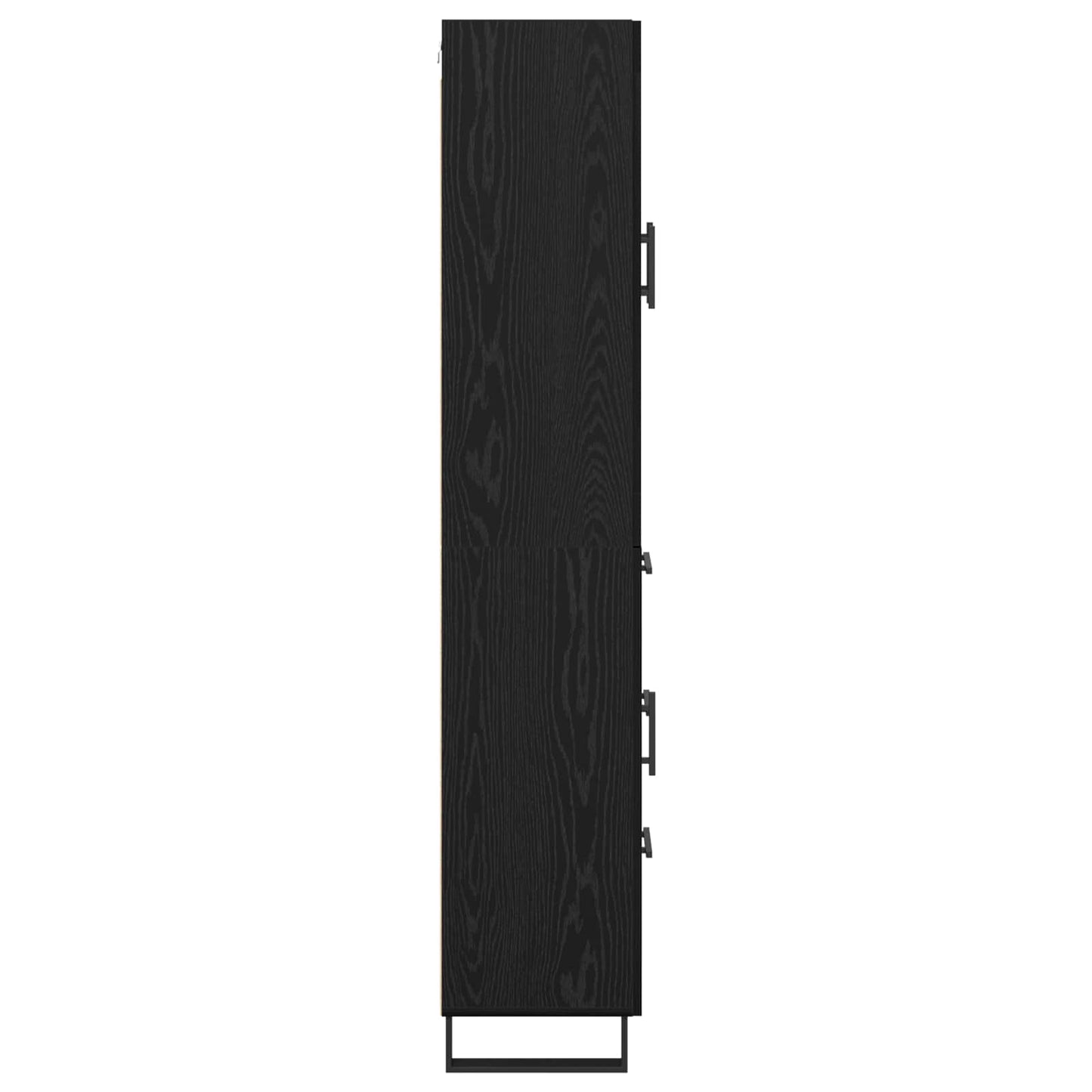 Highboard 2 pcs Schwarz Eichen-Optik Engineered Wood und Glas