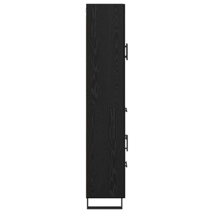 Highboard 2 stk. Schwarz Eichen-Optik 69,5 x 34 x 180 cm
