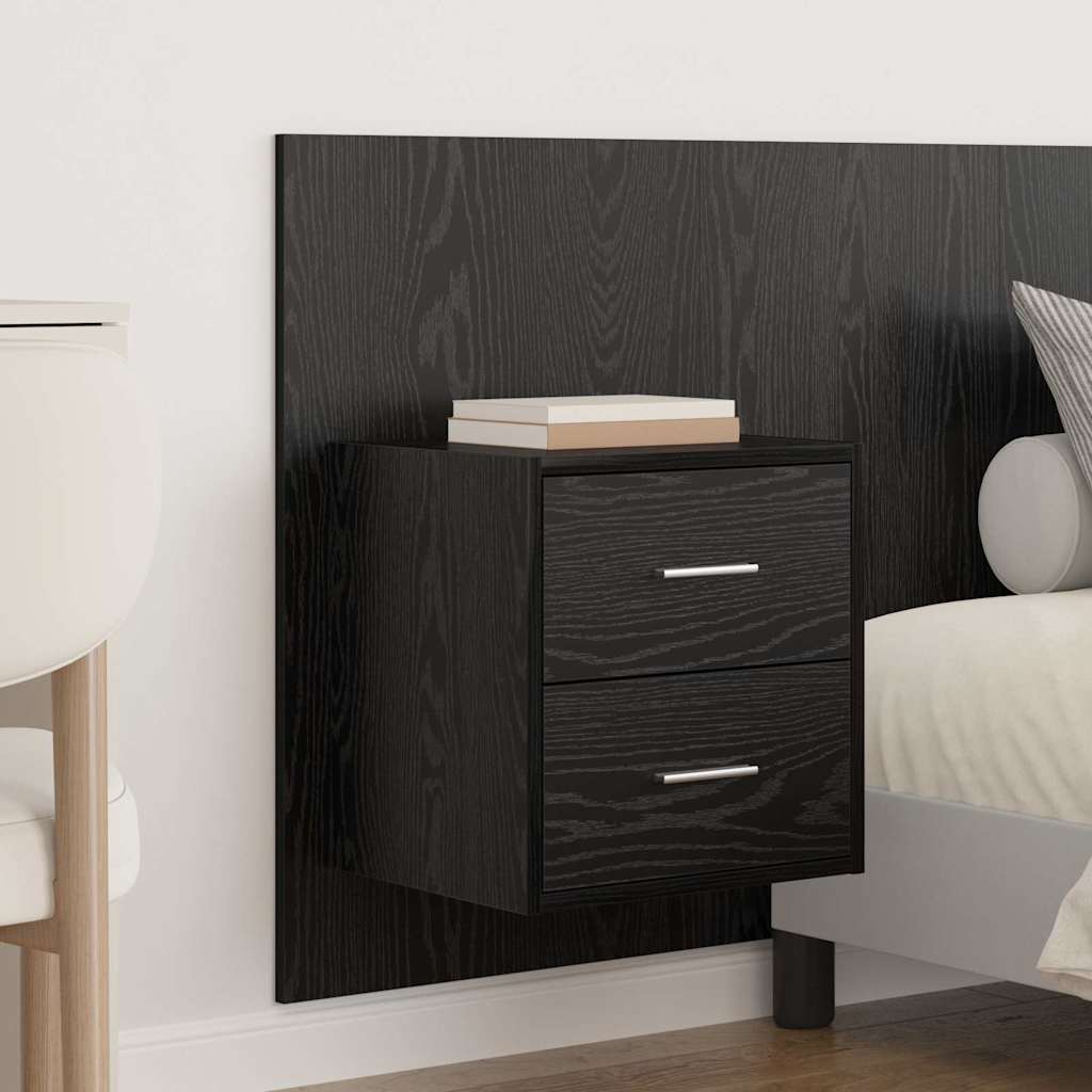 Kopfteil mit Schrank 3 pcs Schwarz Eichen-Optik Holzwerkstoff