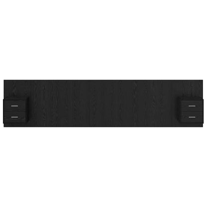 Kopfteil mit Schrank 3 stk. Schwarz Eichen-Optik Holzwerkstoff