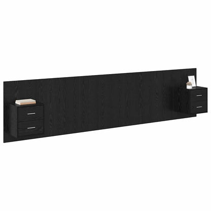 Kopfteil mit Schrank 3 stk. Schwarz Eichen-Optik Holzwerkstoff