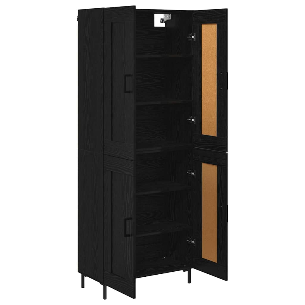 Highboard 2 stk. Schwarz Eichen-Optik 69,5 x 34 x 180 cm