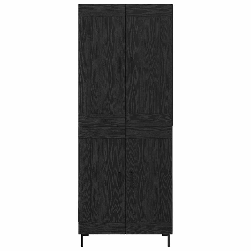 Highboard 2 stk. Schwarz Eichen-Optik 69,5 x 34 x 180 cm