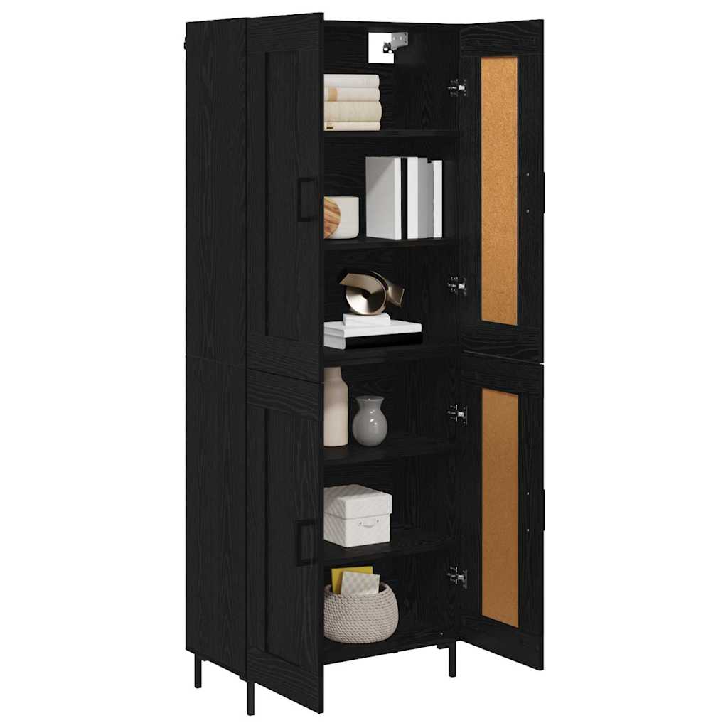 Highboard 2 stk. Schwarz Eichen-Optik 69,5 x 34 x 180 cm