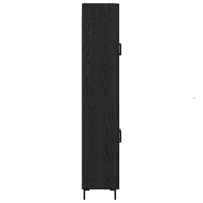 Highboard 2 stk. Schwarz Eichen-Optik 69,5 x 34 x 180 cm