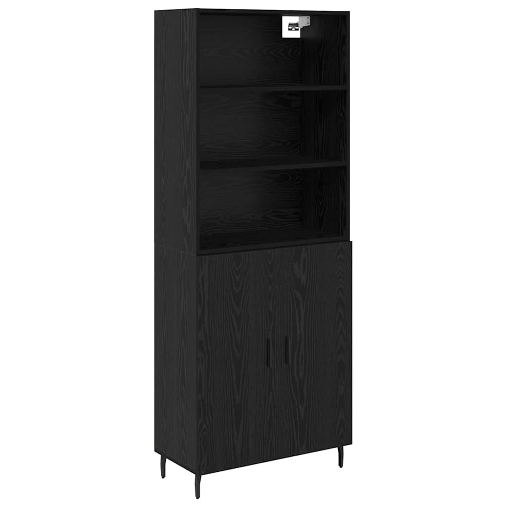 Highboard 2 Stk. Schwarz Eichen-Optik 69,5 x 34 x 180 cm