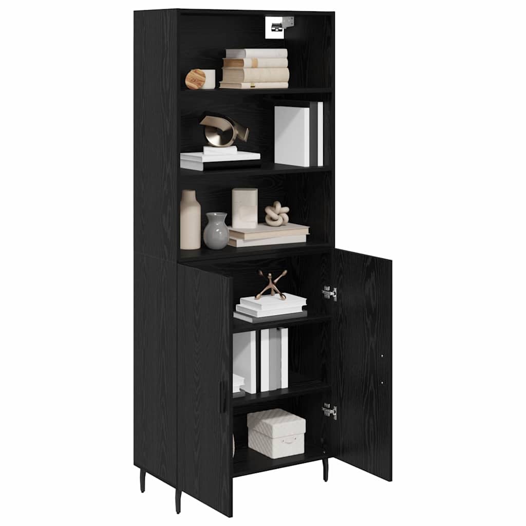 Highboard 2 Stk. Schwarz Eichen-Optik 69,5 x 34 x 180 cm