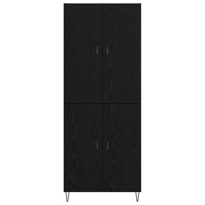 Highboard Schwarz Eichen-Optik 69,5 x 34 x 180 cm Holzwerkstoff