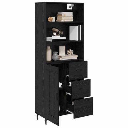 Highboard 2 Stk. Schwarz Eichen-Optik 69,5 x 34 x 180 cm