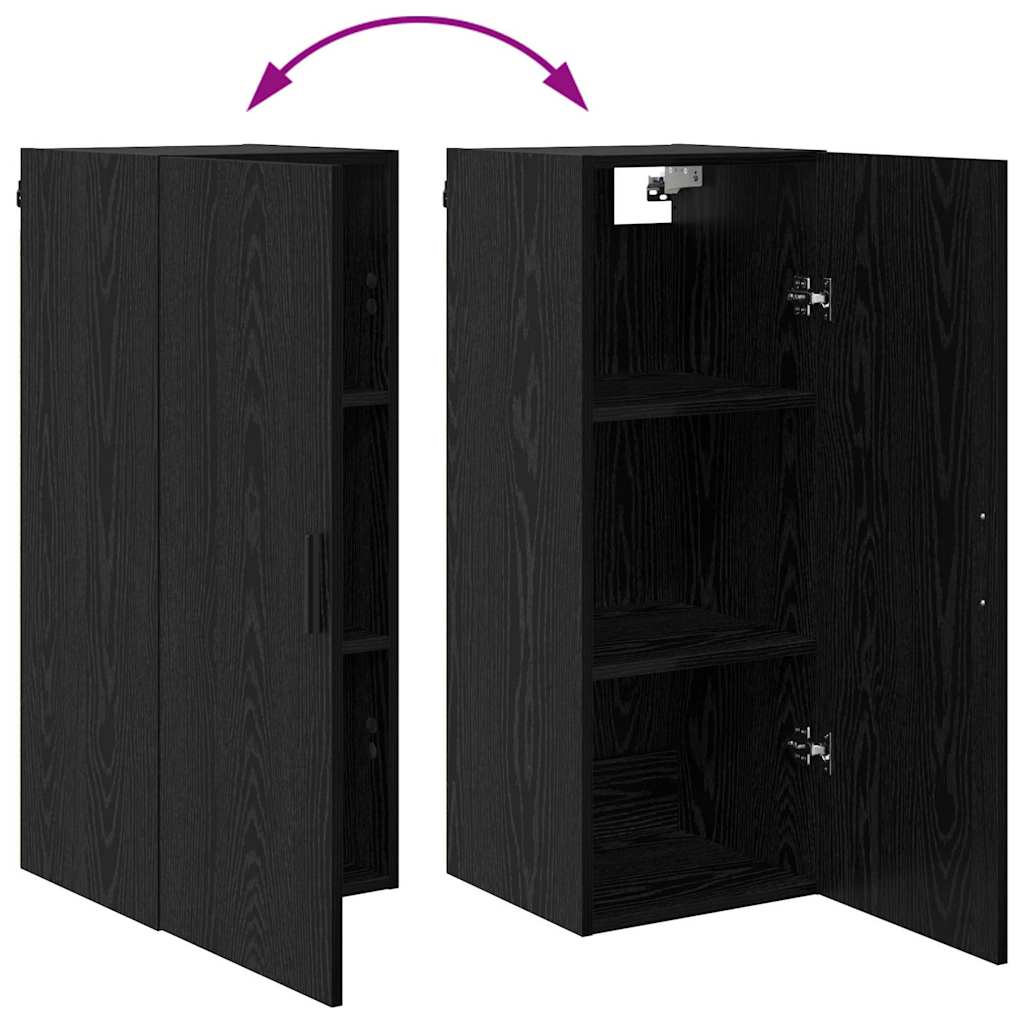 Highboard Schwarz Eichen-Optik 34,5 x 34 x 180 cm Holzwerkstoff