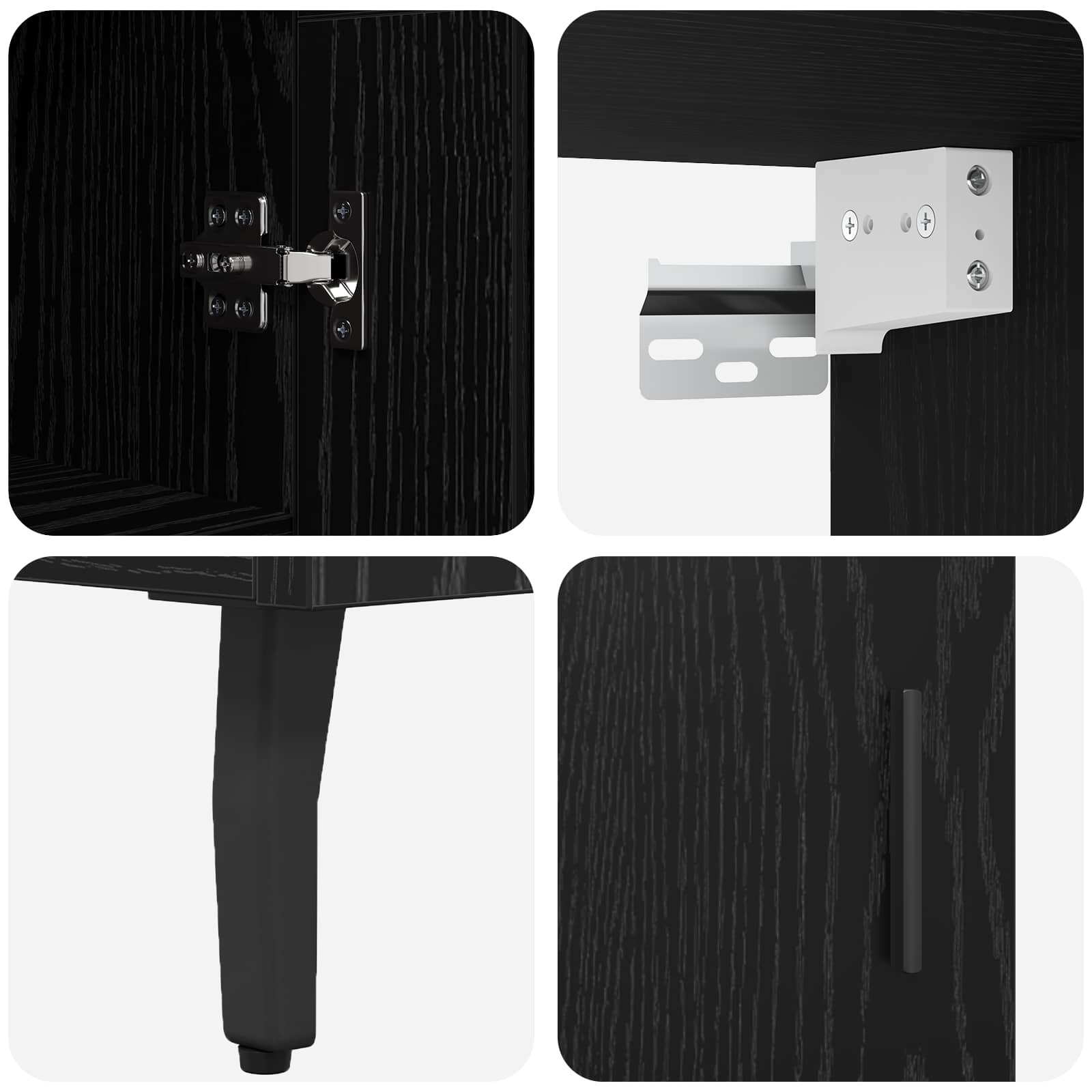 Highboard 2 stk. Schwarz Eichen-Optik 69,5 x 34 x 180 cm