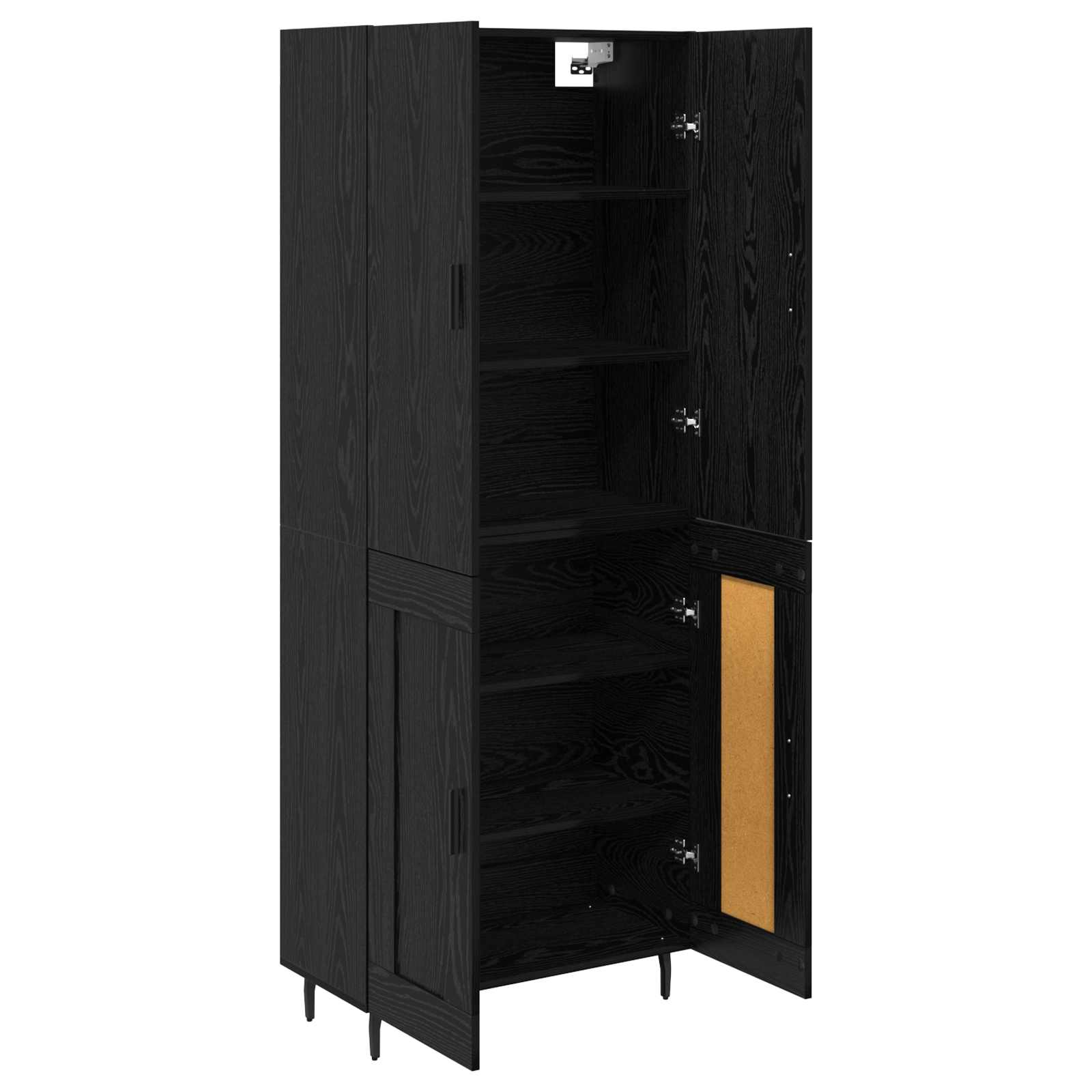 Highboard 2 stk. Schwarz Eichen-Optik 69,5 x 34 x 180 cm