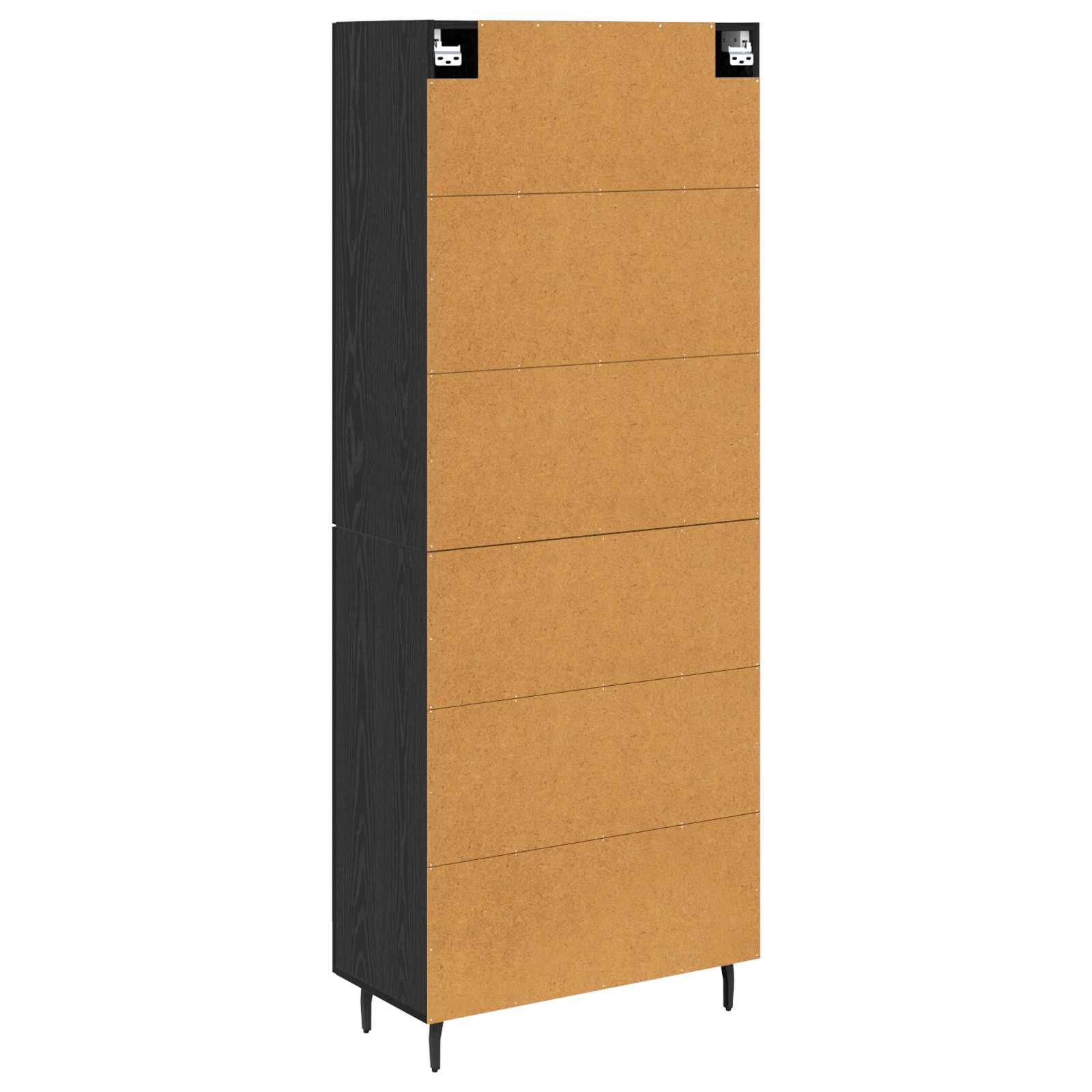 Highboard 2 stk. Schwarz Eichen-Optik 69,5 x 34 x 180 cm