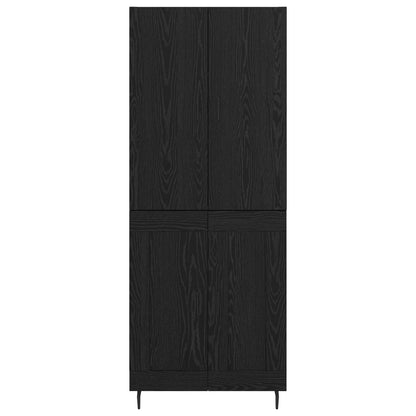 Highboard 2 stk. Schwarz Eichen-Optik 69,5 x 34 x 180 cm