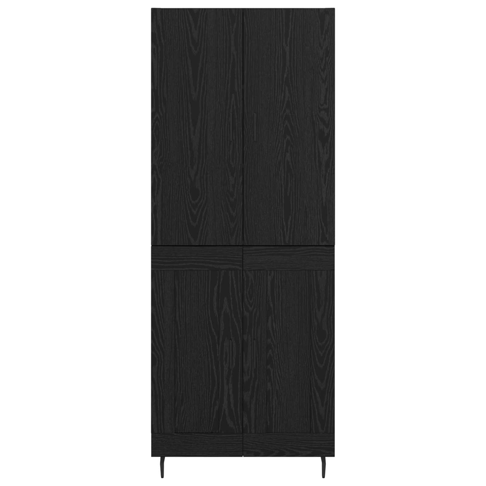 Highboard 2 stk. Schwarz Eichen-Optik 69,5 x 34 x 180 cm